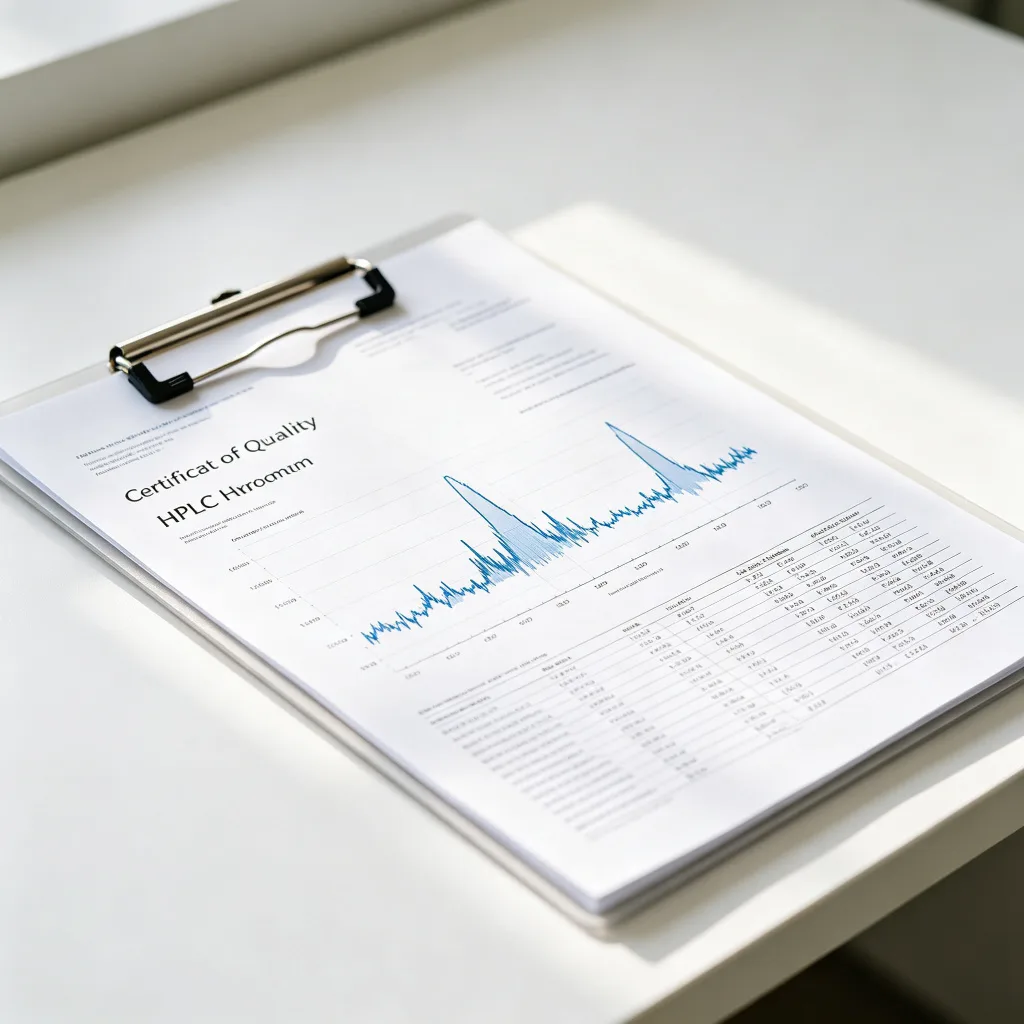 Batch certificate and analytical report